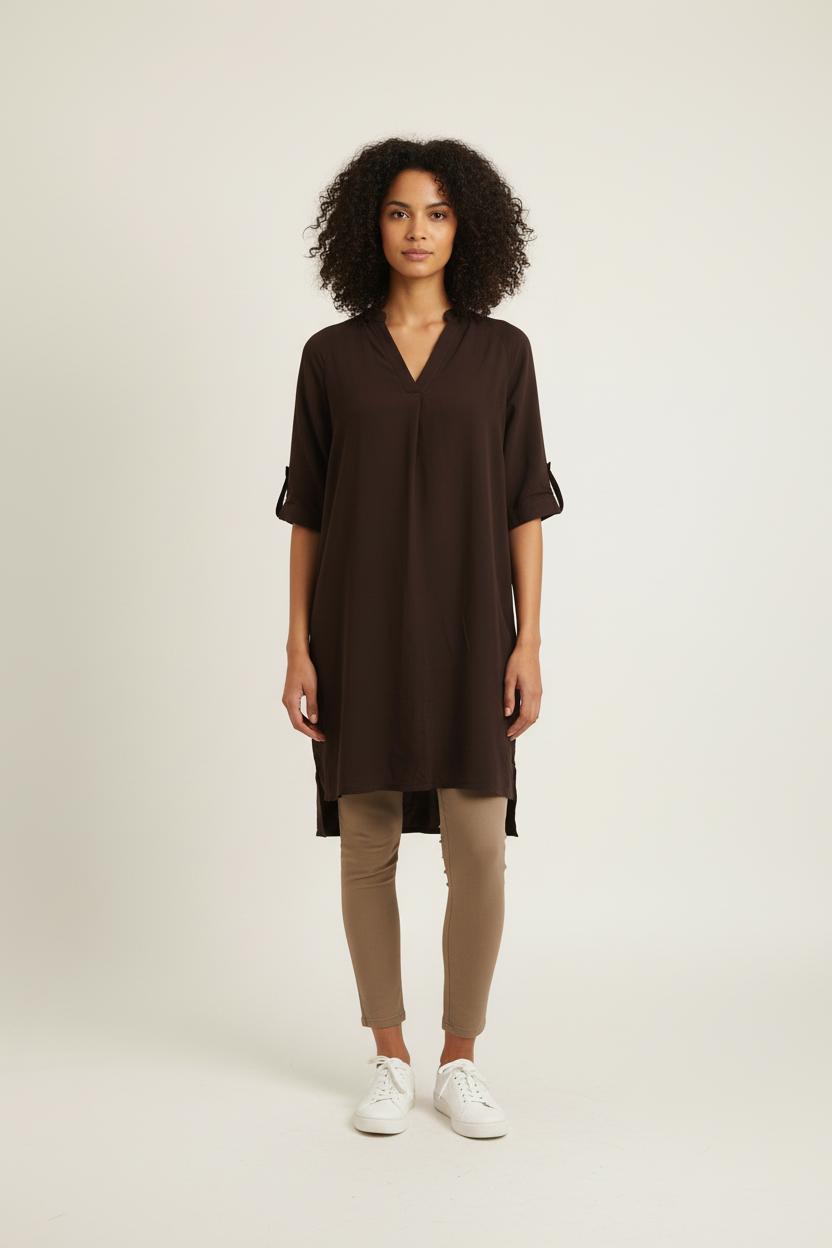 Robe Droite Marron - Taille S/36 de la marque Humanoid | PARAD73967 - Vendu par Paradigme - Image 1