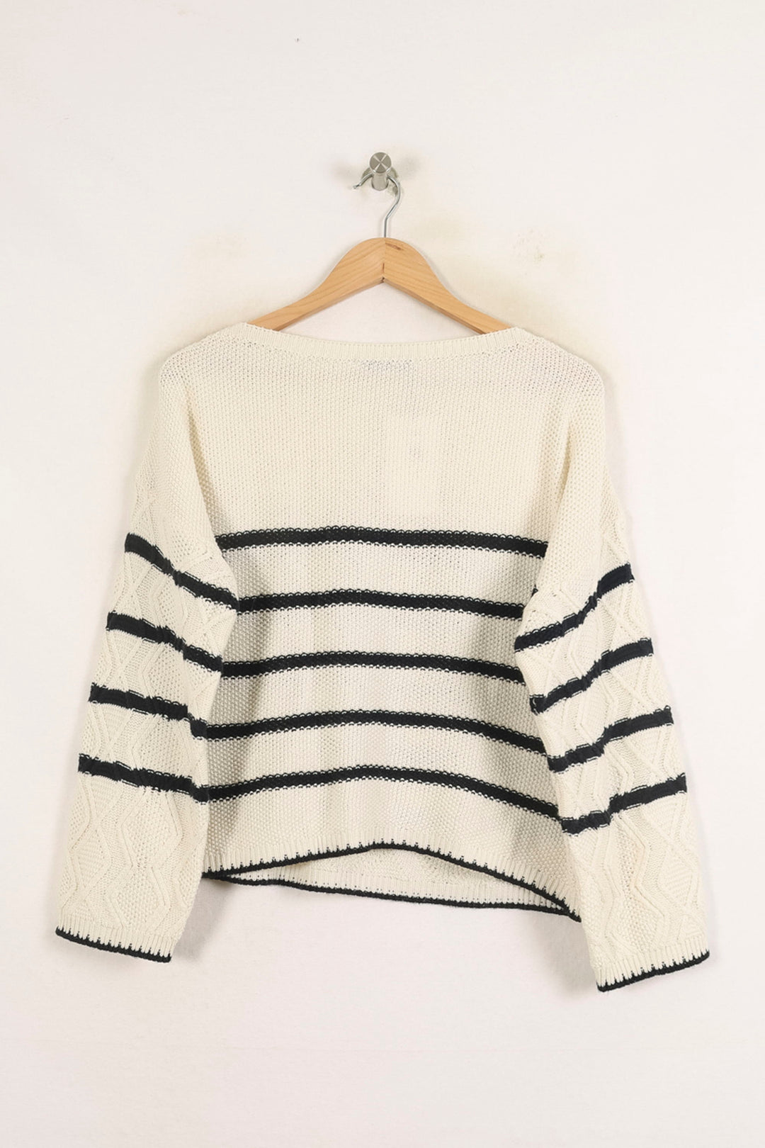 Pull Écru et Noir - Taille M/38 de la marque La Fée Maraboutée | PARAD73987 - Vendu par Paradigme - Image 4