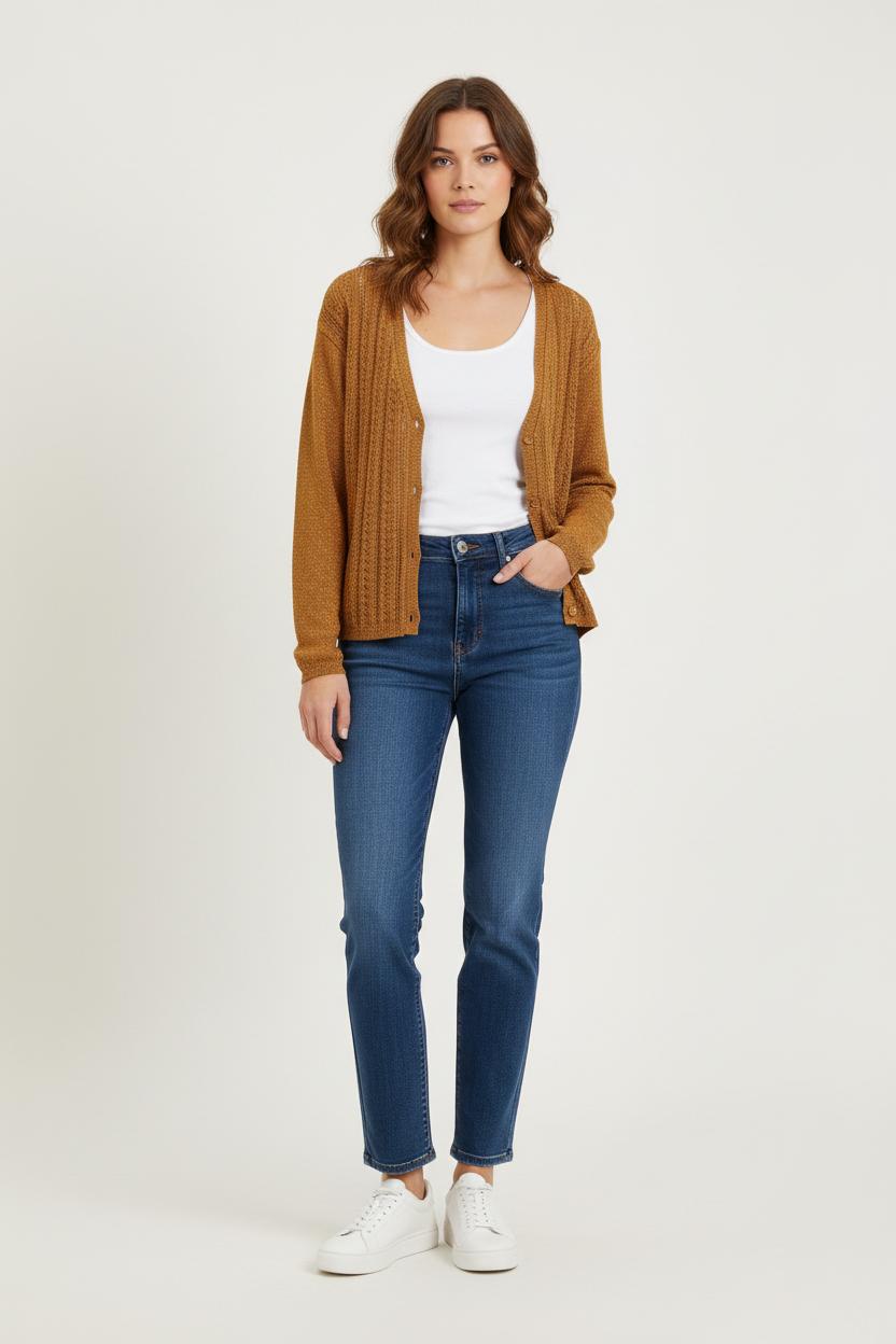 Cardigan Marron - Taille L/40 de la marque Louise Misha | PARAD73994 - Vendu par Paradigme - Image 1