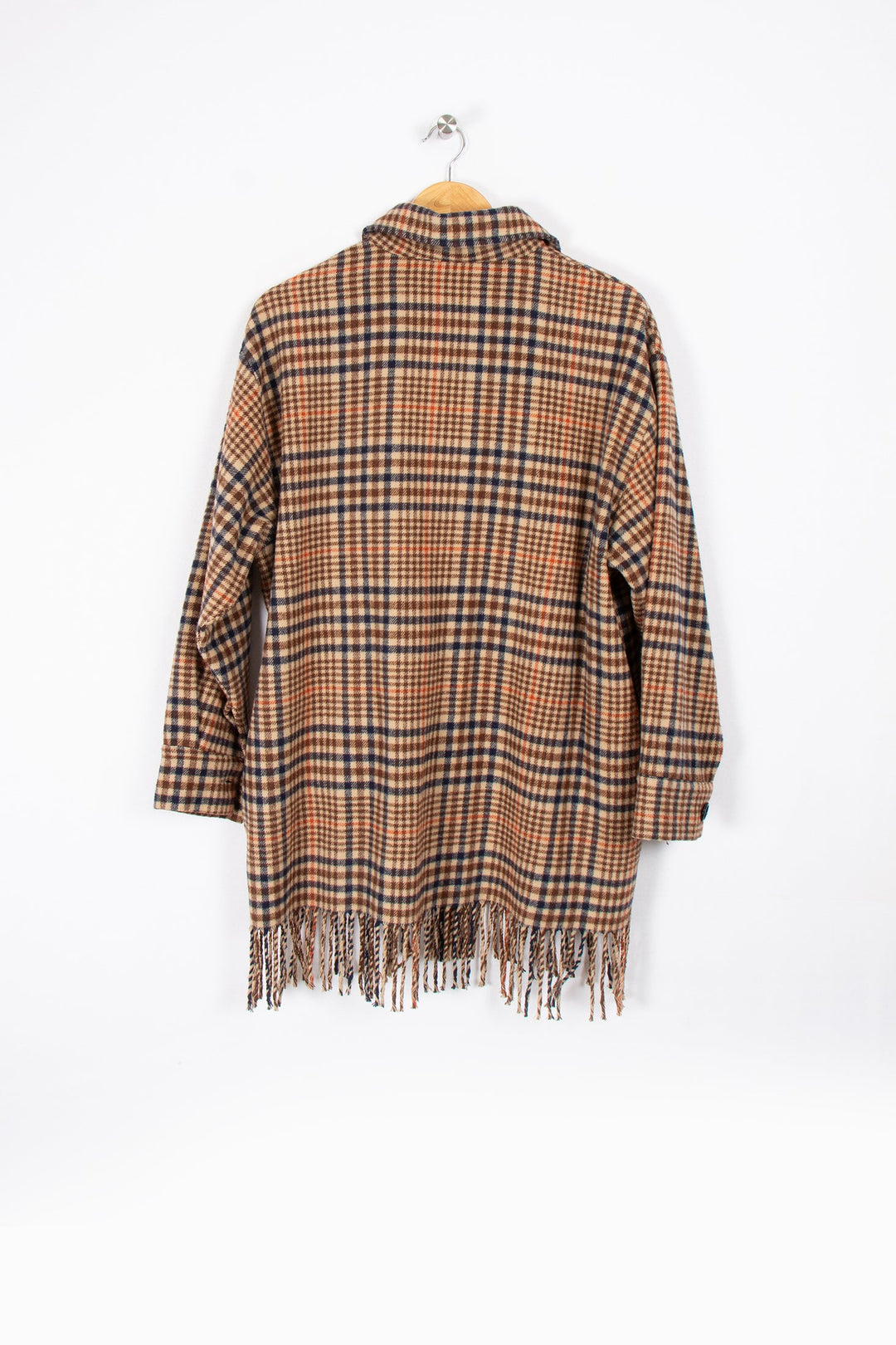 Checked wool blend shirt jacket - XL/42