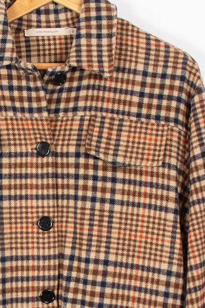 Veste chemise à carreaux en laine mélangée -  XL/42