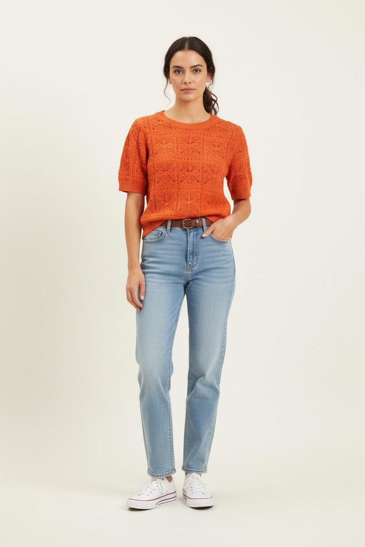 Pull Orange - Taille L/40 de la marque La Fée Maraboutée | PARAD75002 - Vendu par Paradigme - Image 1