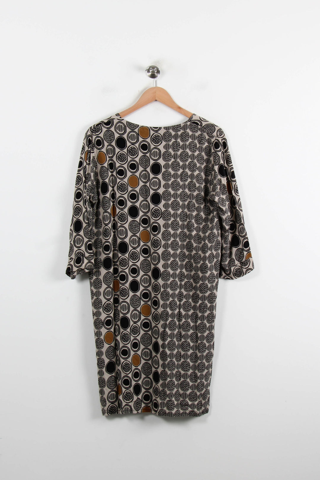 Robe Droite Noire et Marron - Taille L/40 de la marque La Fée Maraboutée | PARAD75010 - Vendu par Paradigme - Image 4