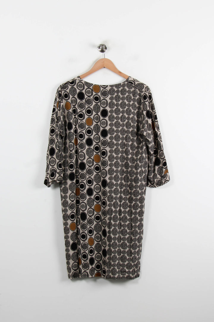 Robe Droite Noire et Marron - Taille L/40 de la marque La Fée Maraboutée | PARAD75010 - Vendu par Paradigme - Image 4