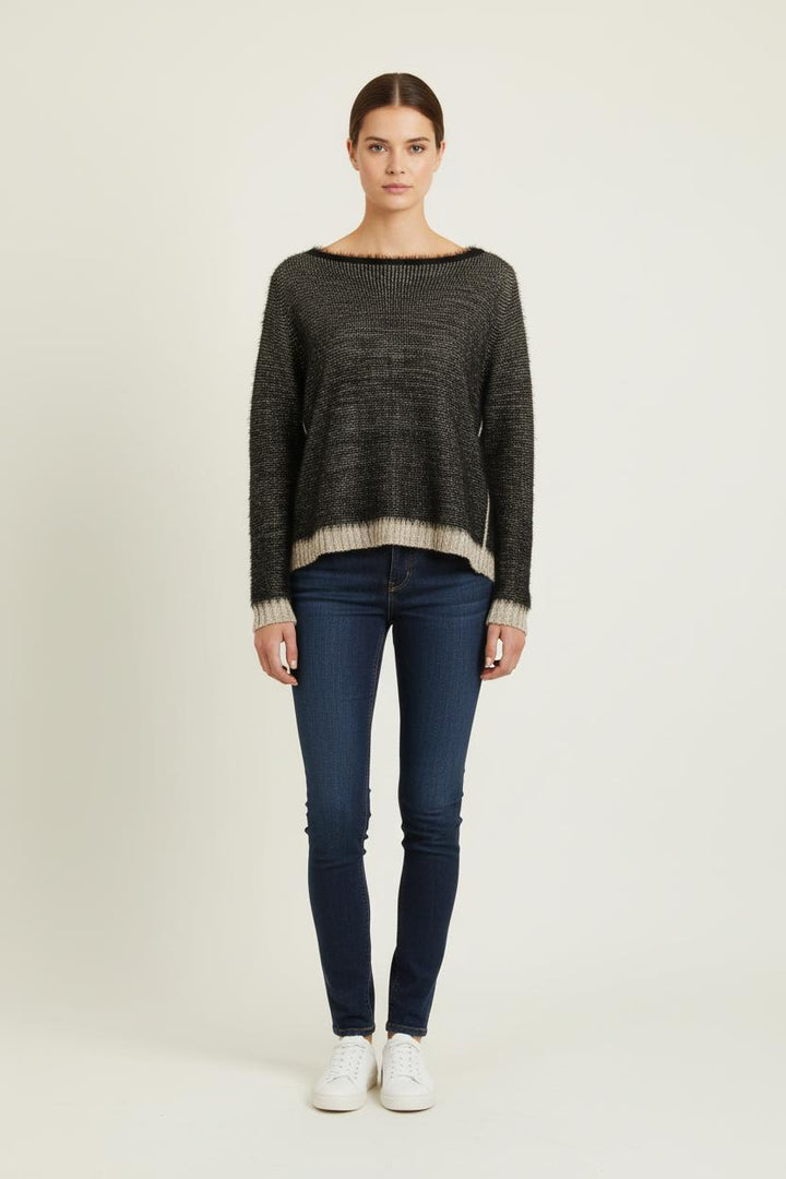 Pull Noir et Doré - Taille L/40 de la marque La Fée Maraboutée | PARAD75021 - Vendu par Paradigme - Image 1