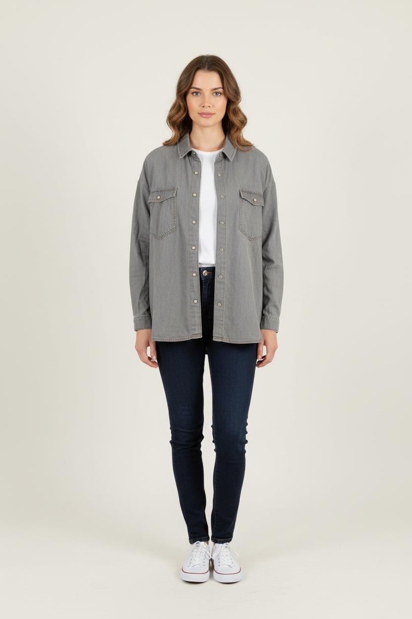 Chemise Grise - Taille M/38 de la marque Caroll | PARAD75025 - Vendu par Paradigme - Image 1