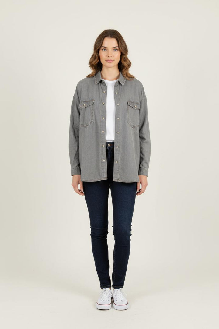 Chemise Grise - Taille M/38 de la marque Caroll | PARAD75025 - Vendu par Paradigme - Image 1