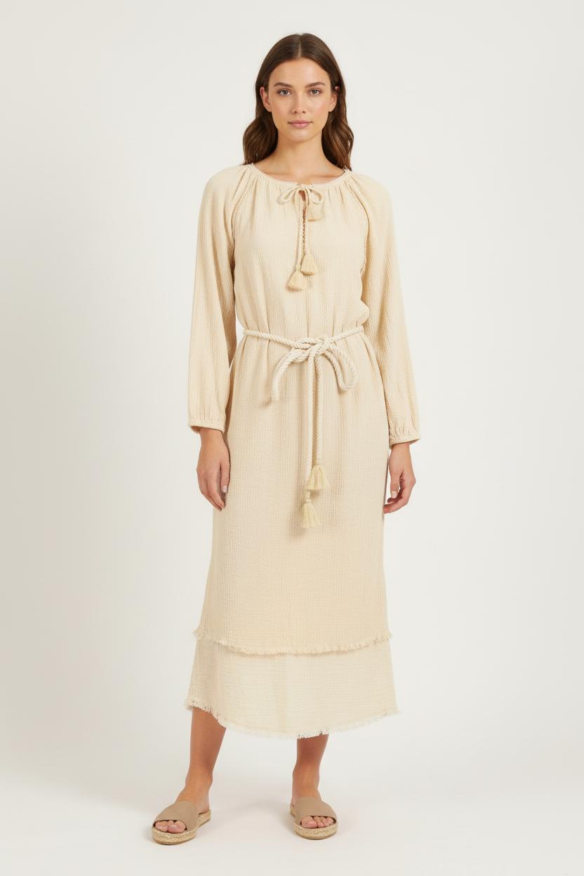 Robe Bohème Beige - Taille L/40 de la marque Louise Misha | PARAD75052 - Vendu par Paradigme - Image 1