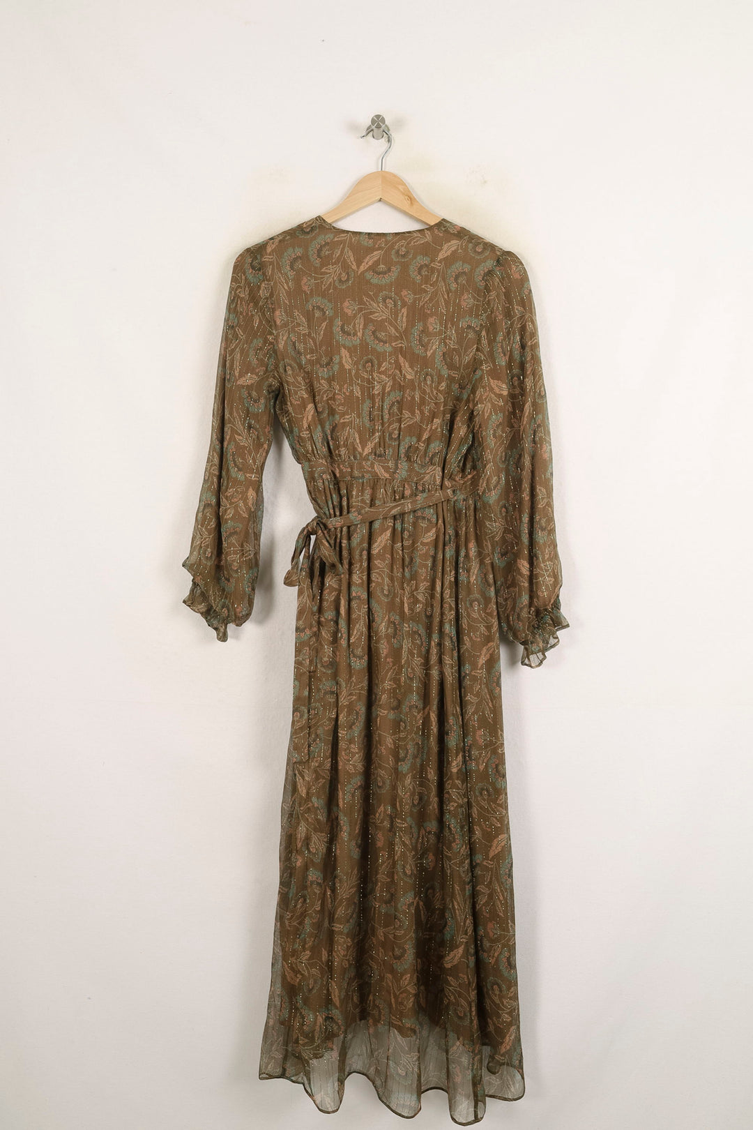 Robe Portefeuille Marron et Vert - Taille S/36 de la marque Louise Misha | PARAD75053 - Vendu par Paradigme - Image 4