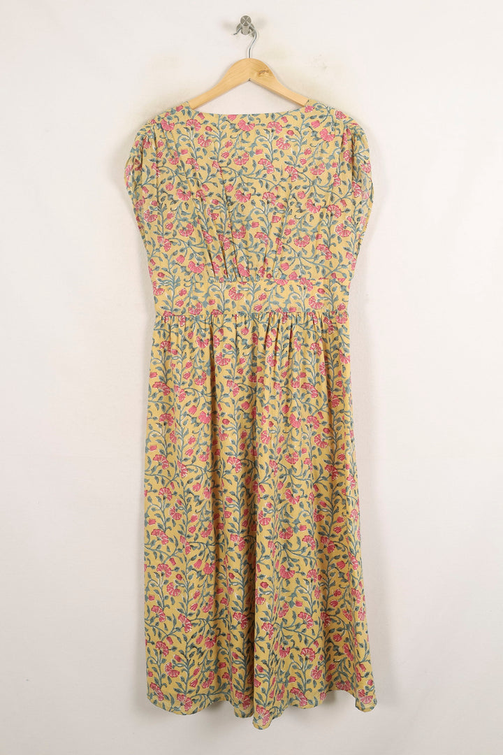 Robe Longue Jaune et Rose - Taille L/40 de la marque Louise Misha | PARAD75057 - Vendu par Paradigme - Image 4
