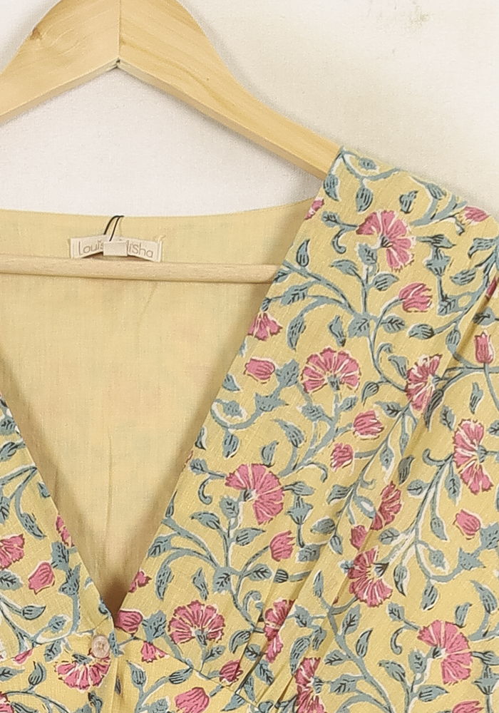 Robe Longue Jaune et Rose - Taille L/40 de la marque Louise Misha | PARAD75057 - Vendu par Paradigme - Image 3
