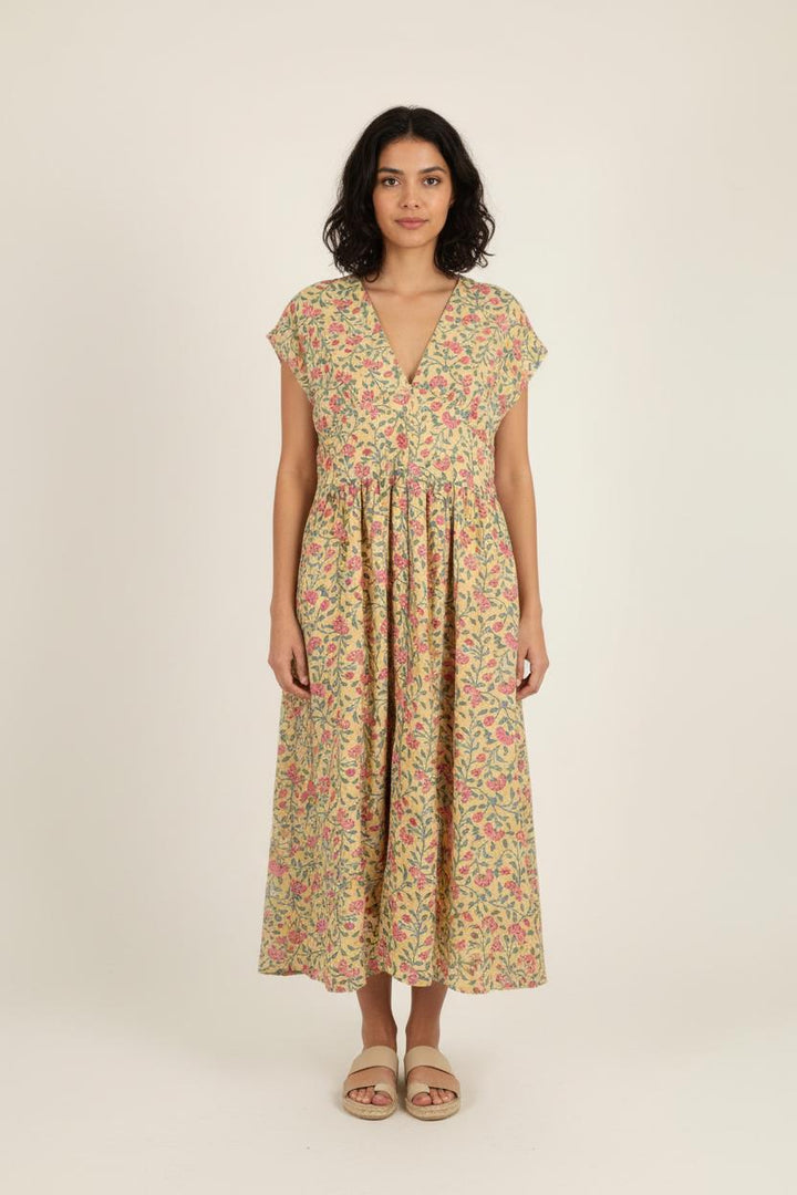 Robe Longue Jaune et Rose - Taille L/40 de la marque Louise Misha | PARAD75057 - Vendu par Paradigme - Image 1
