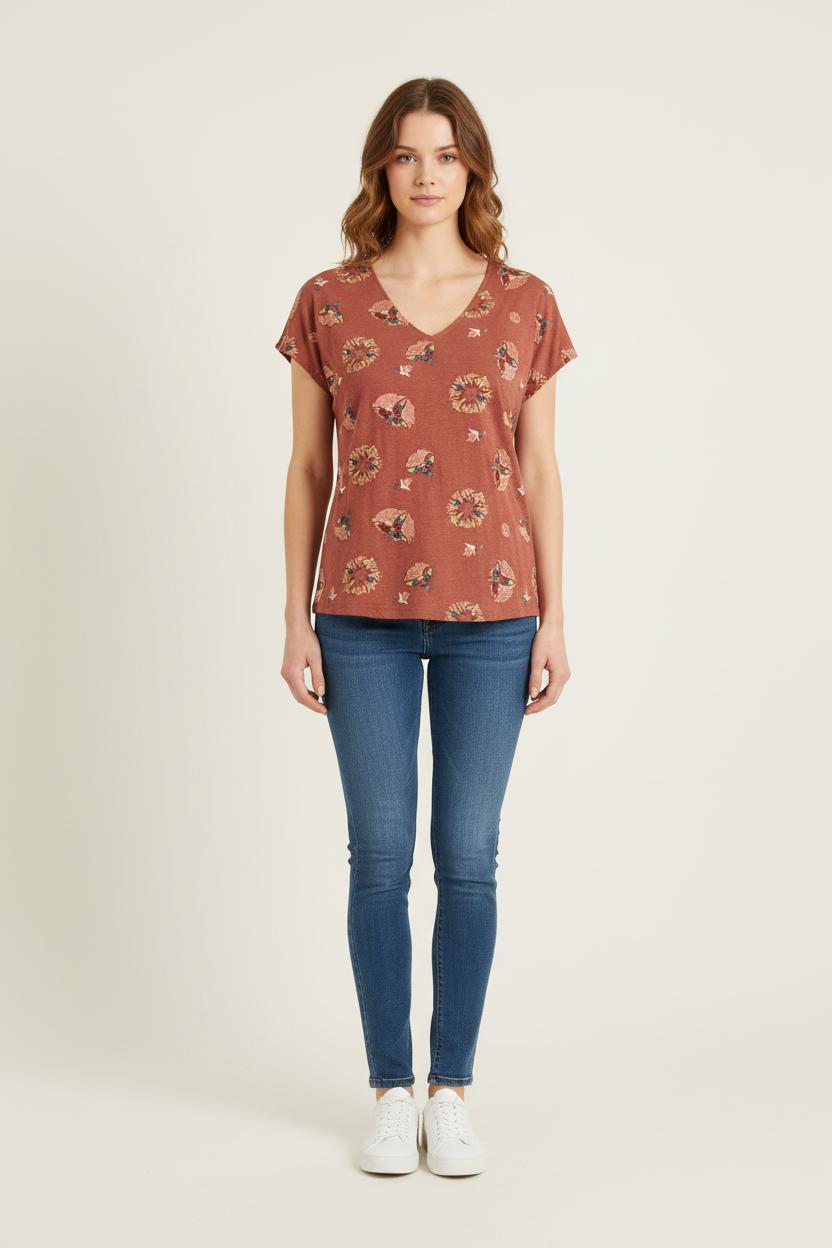 Tee-shirt Marron - Taille S/36 de la marque Louise Misha | PARAD75060 - Vendu par Paradigme - Image 1