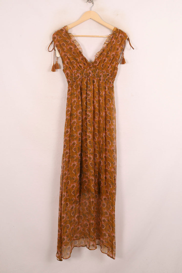 Robe Longue Orange et Rose - Taille XXS/32 de la marque Bérénice | PARAD75069 - Vendu par Paradigme - Image 4