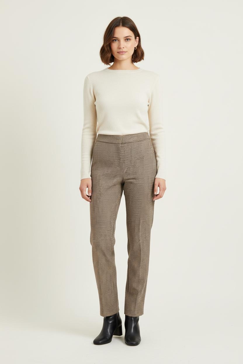 Pantalon Carreaux Marron et Noir - Taille XS/34 de la marque Parisienne et Alors | PARAD75081 - Vendu par Paradigme - Image 1