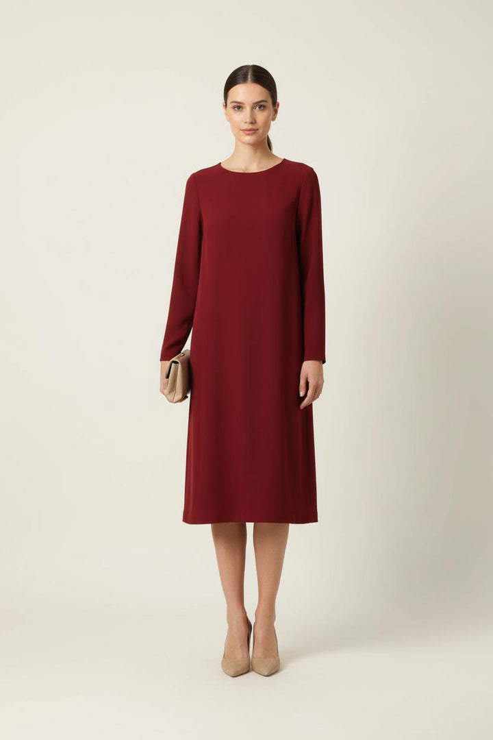 Robe Droite Bordeaux - Taille M/38 de la marque Tara Jarmon | PARAD75088 - Vendu par Paradigme - Image 1