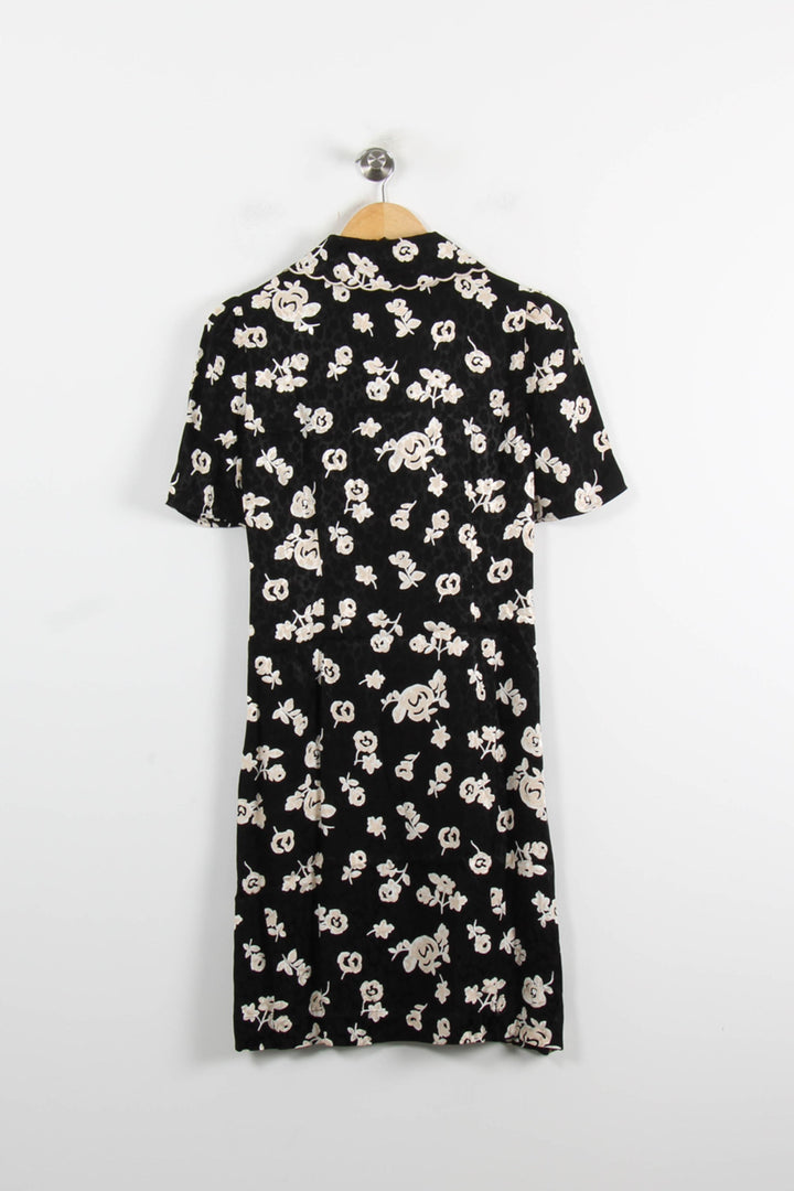 Robe Fleurie Noire et Blanche - Taille M/38 de la marque Rouje | PARAD75097 - Vendu par Paradigme - Image 4