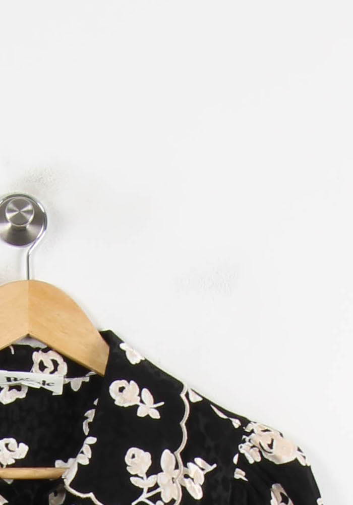 Robe Fleurie Noire et Blanche - Taille M/38 de la marque Rouje | PARAD75097 - Vendu par Paradigme - Image 3