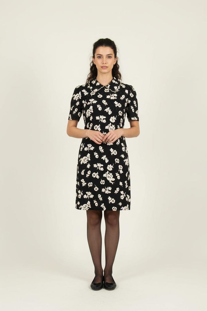 Robe Fleurie Noire et Blanche - Taille M/38 de la marque Rouje | PARAD75097 - Vendu par Paradigme - Image 1