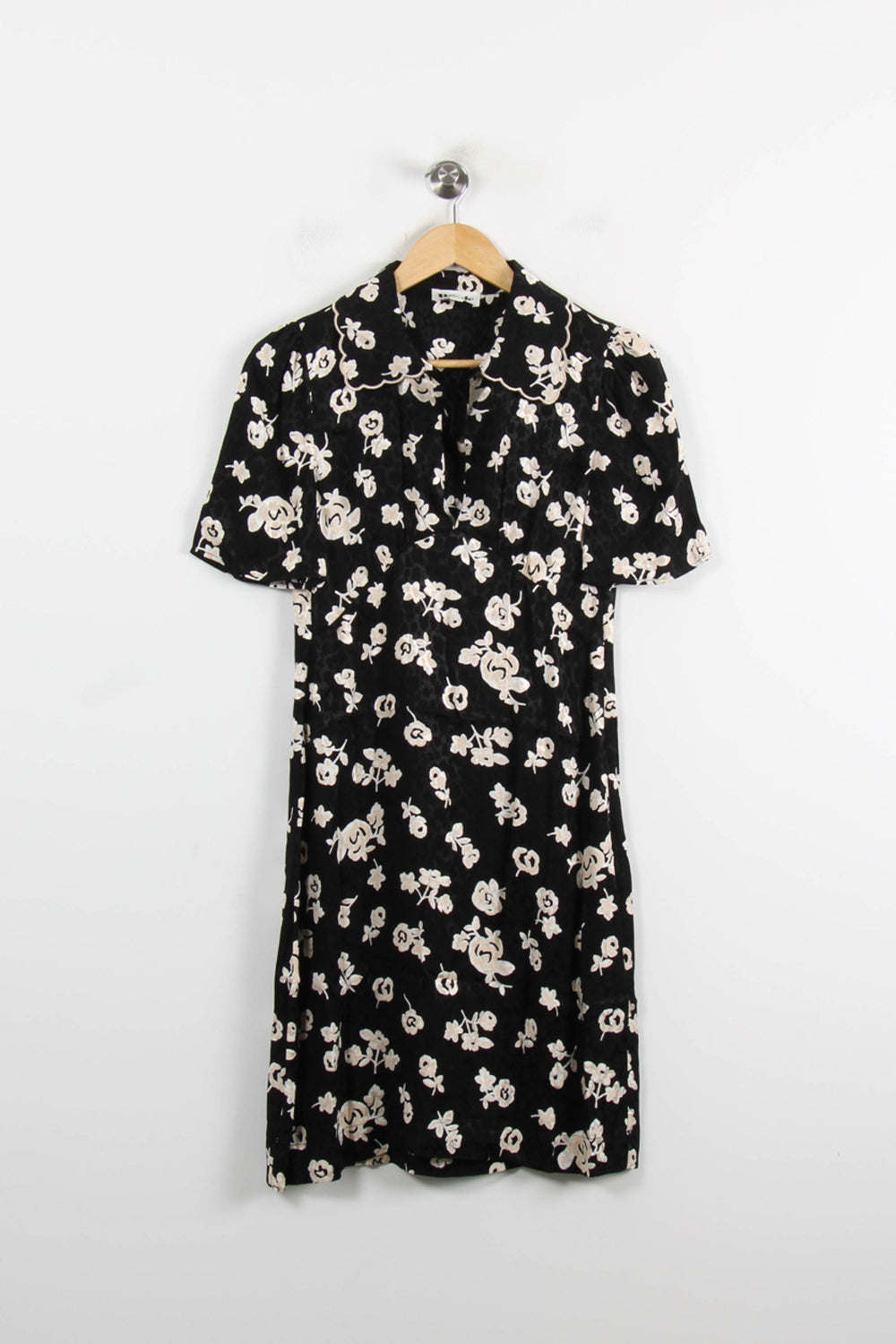 Robe Fleurie Noire et Blanche - Taille M/38 de la marque Rouje | PARAD75097 - Vendu par Paradigme - Image 2
