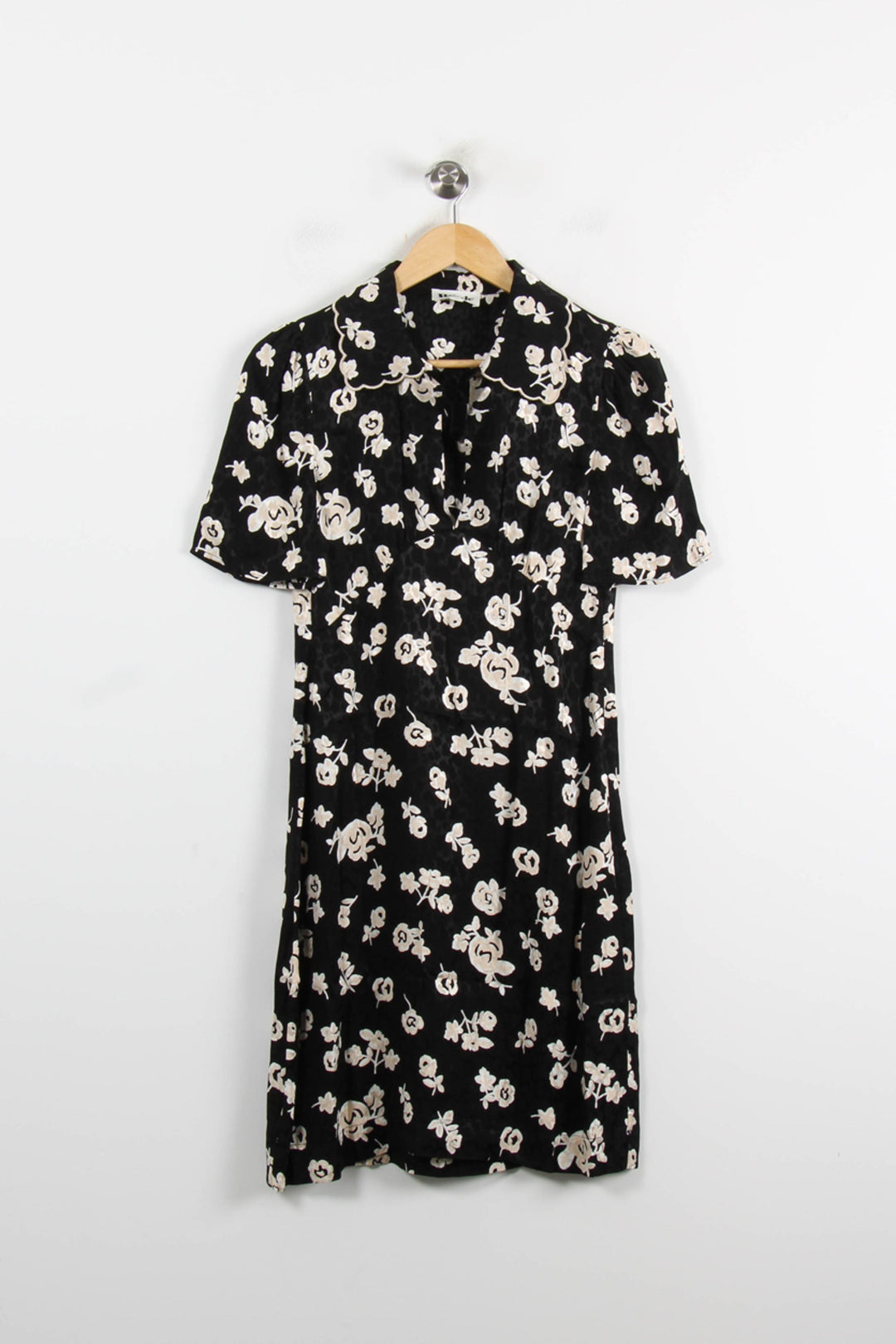 Robe Fleurie Noire et Blanche - Taille M/38 de la marque Rouje | PARAD75097 - Vendu par Paradigme - Image 2