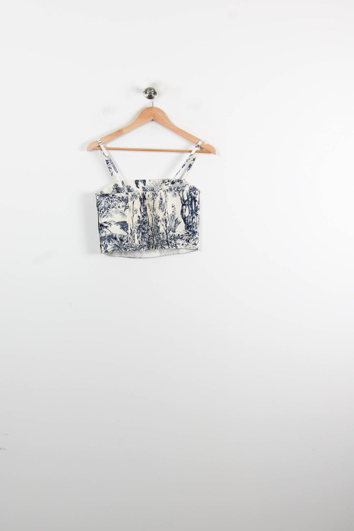 Crop top Blanc et Bleu - Taille M/38 de la marque Caroll | PARAD75104 - Vendu par Paradigme - Image 4
