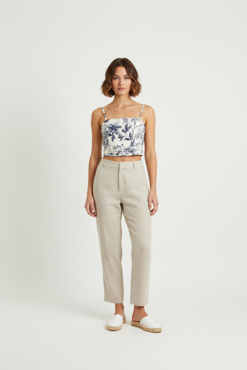 Crop top Blanc et Bleu - Taille M/38 de la marque Caroll | PARAD75104 - Vendu par Paradigme - Image 1