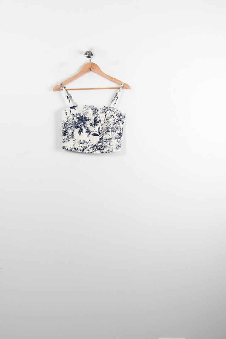 Crop top Blanc et Bleu - Taille M/38 de la marque Caroll | PARAD75104 - Vendu par Paradigme - Image 2