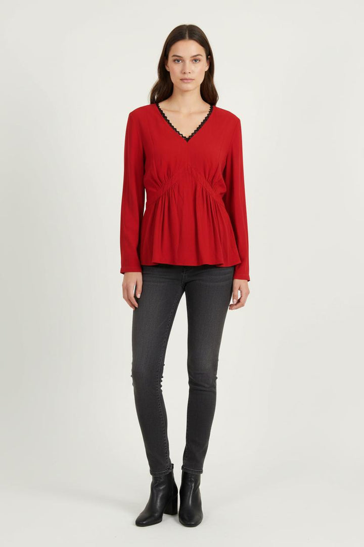 Blouse Rouge - Taille S/36 de la marque IKKS | PARAD75108 - Vendu par Paradigme - Image 1