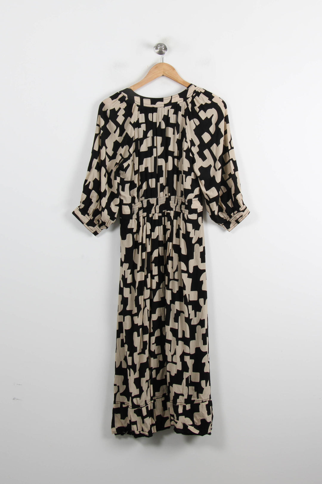 Robe Midi Noire et Beige - Taille M/38 de la marque ba&sh | PARAD75116 - Vendu par Paradigme - Image 4