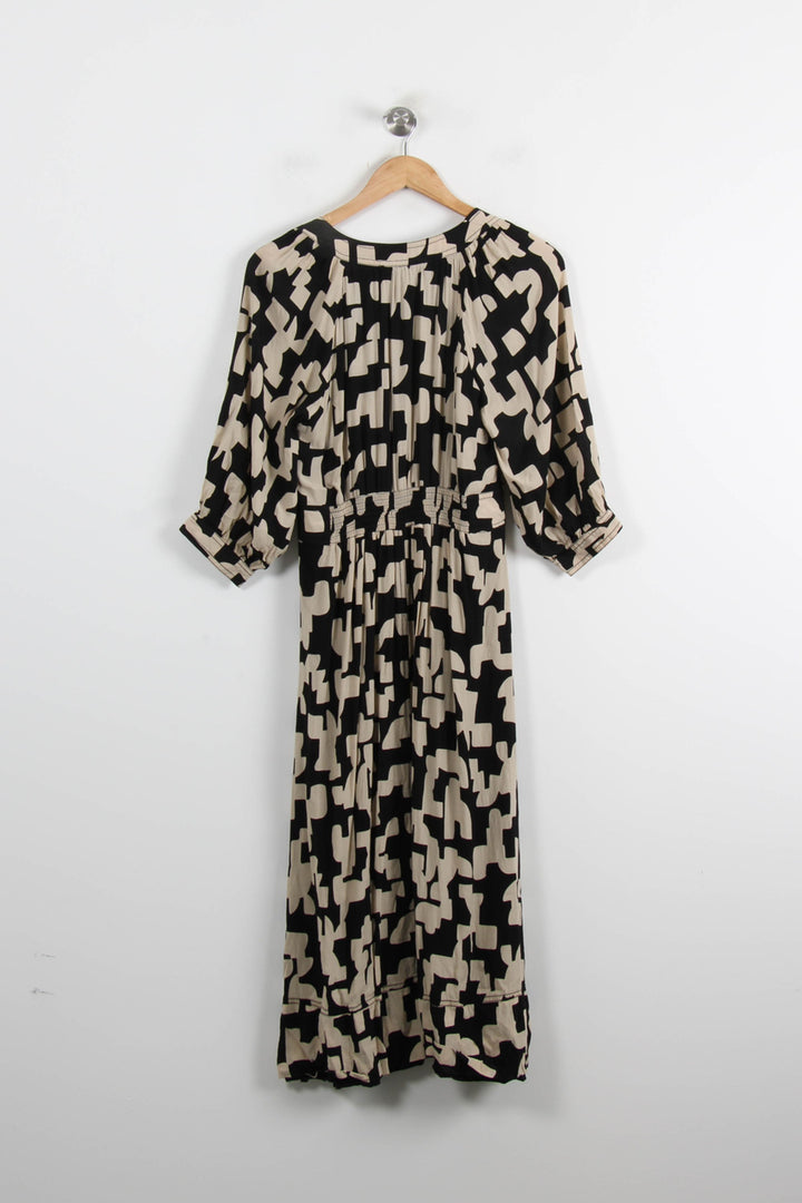 Robe Midi Noire et Beige - Taille M/38 de la marque ba&sh | PARAD75116 - Vendu par Paradigme - Image 4