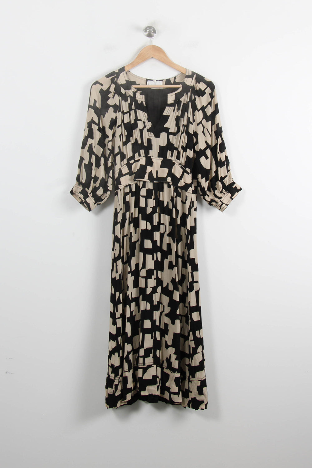 Robe Midi Noire et Beige - Taille M/38 de la marque ba&sh | PARAD75116 - Vendu par Paradigme - Image 2