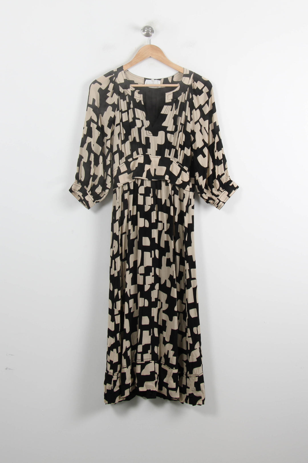 Robe Midi Noire et Beige - Taille M/38 de la marque ba&sh | PARAD75116 - Vendu par Paradigme - Image 2