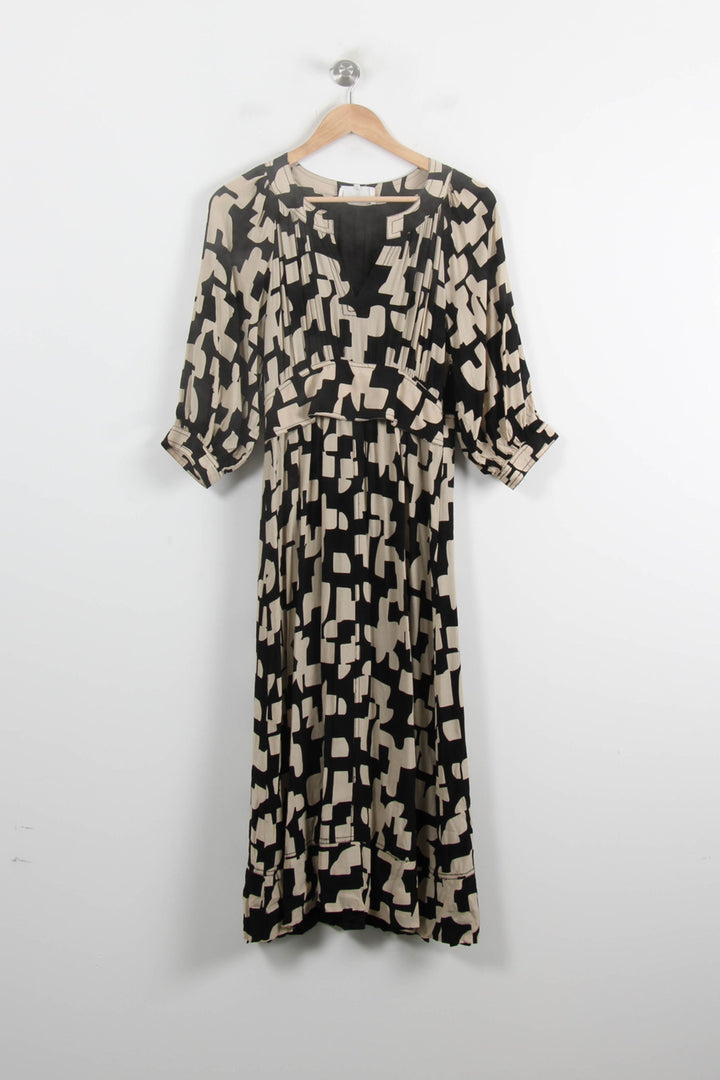Robe Midi Noire et Beige - Taille M/38 de la marque ba&sh | PARAD75116 - Vendu par Paradigme - Image 2