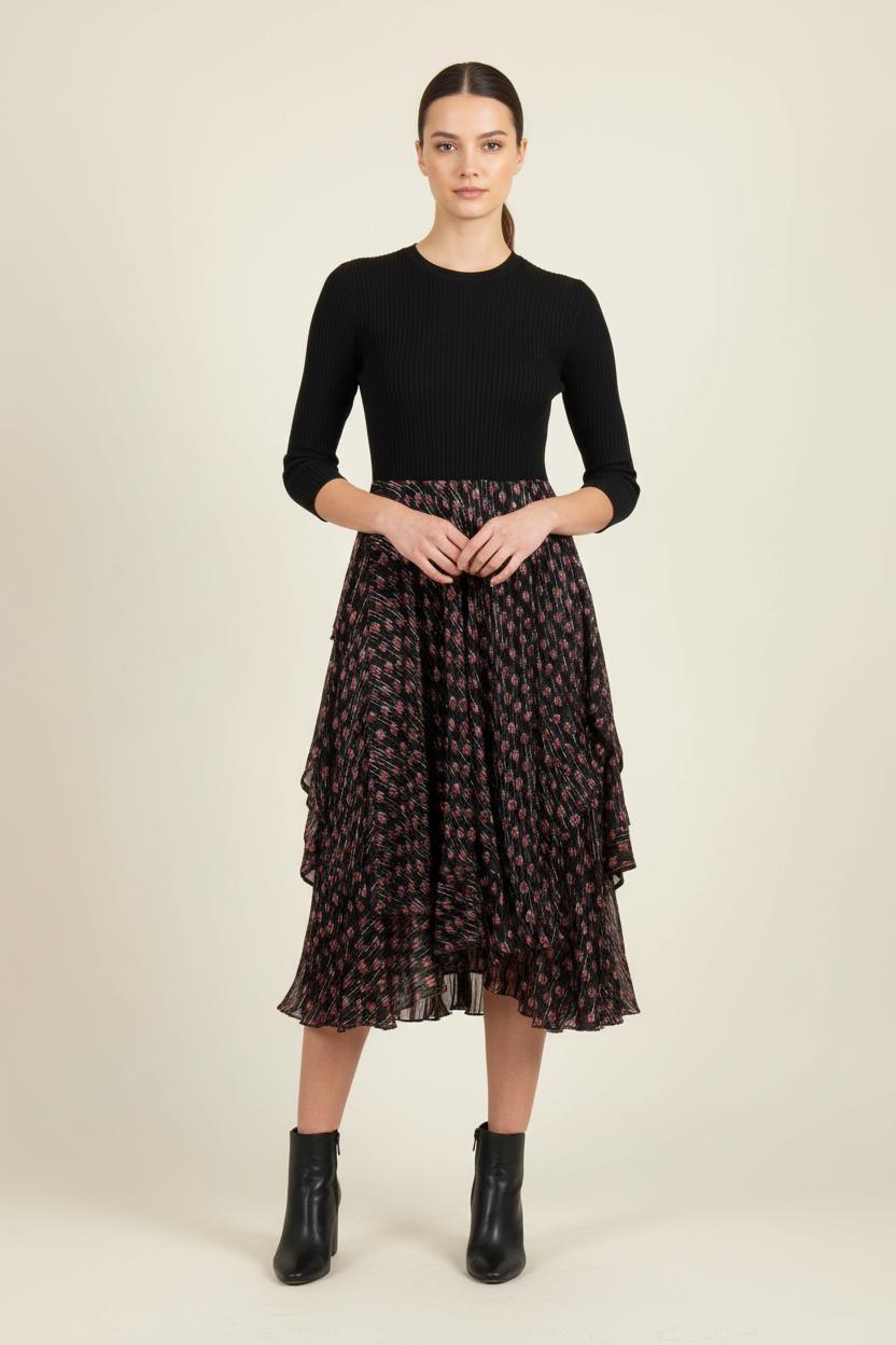 Robe Longue Noire et Rouge - Taille M/38 de la marque Maje | PARAD75118 - Vendu par Paradigme - Image 1