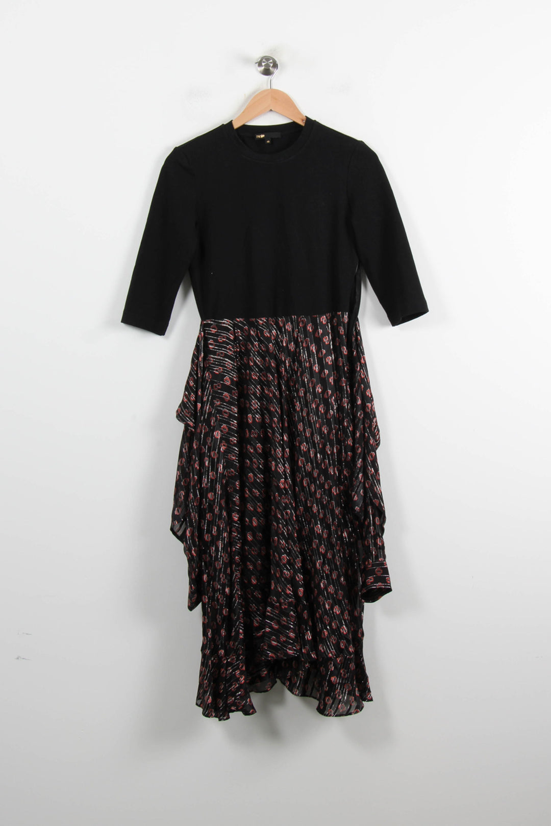 Robe Longue Noire et Rouge - Taille M/38 de la marque Maje | PARAD75118 - Vendu par Paradigme - Image 2