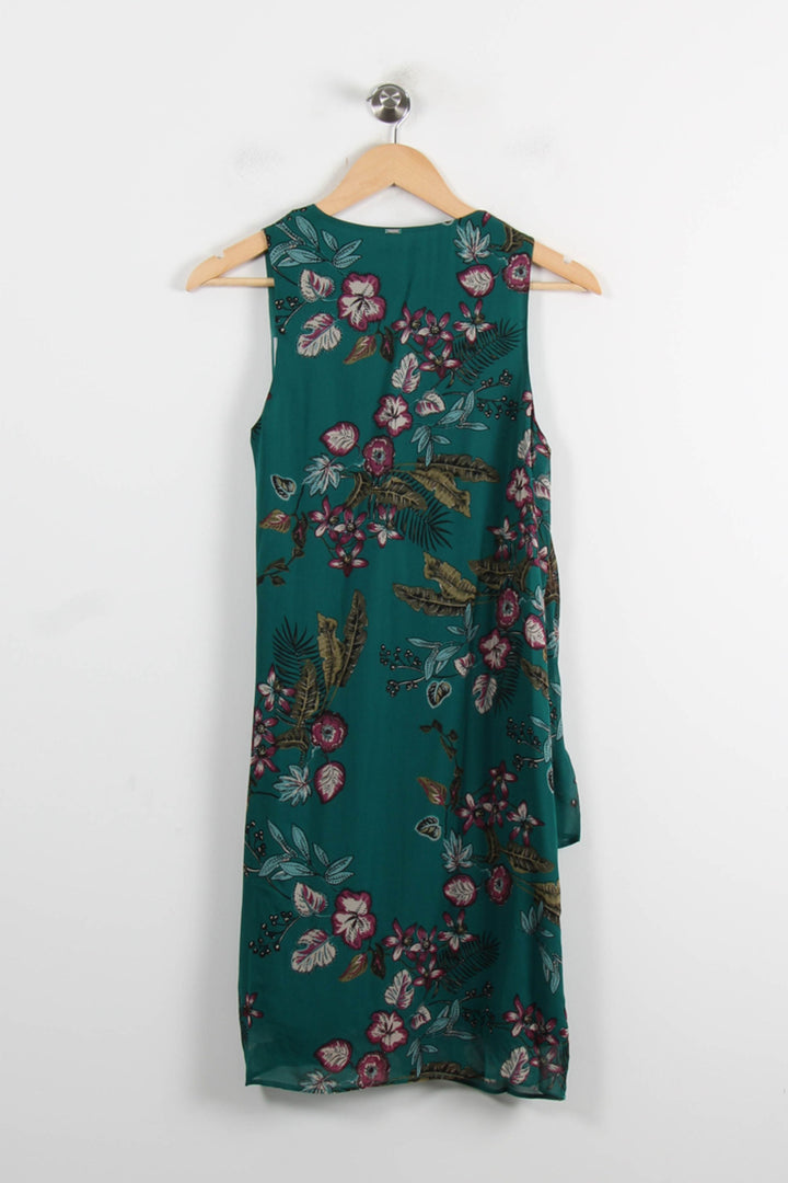 Robe Midi Verte à Fleurs - Taille S/36 de la marque IKKS | PARAD75121 - Vendu par Paradigme - Image 4