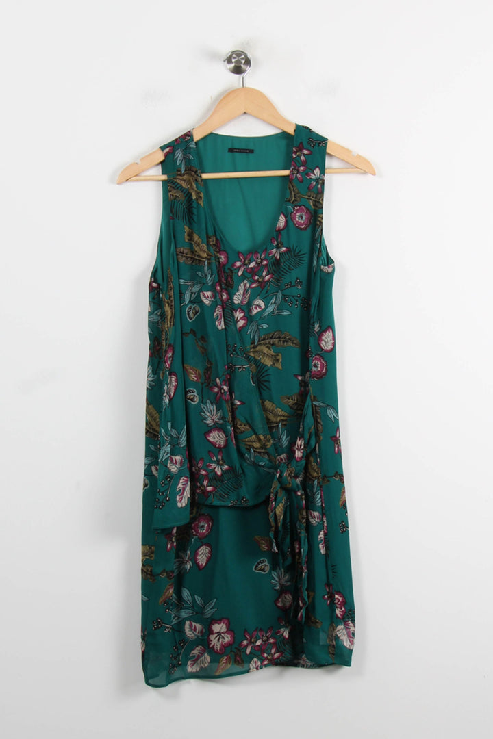 Robe Midi Verte à Fleurs - Taille S/36 de la marque IKKS | PARAD75121 - Vendu par Paradigme - Image 2