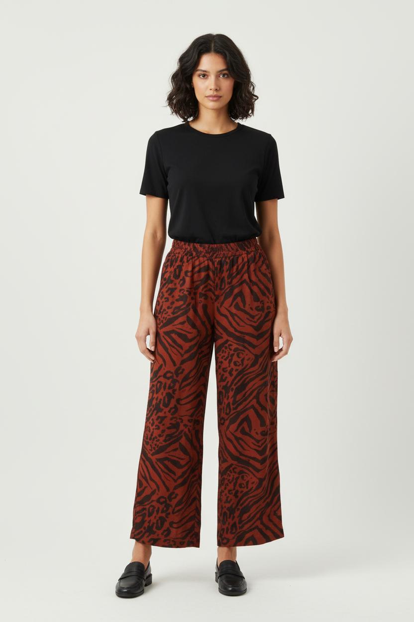 Pantalon Large Marron et Noir - Taille M/38 de la marque La Fée Maraboutée | PARAD75133 - Vendu par Paradigme - Image 1