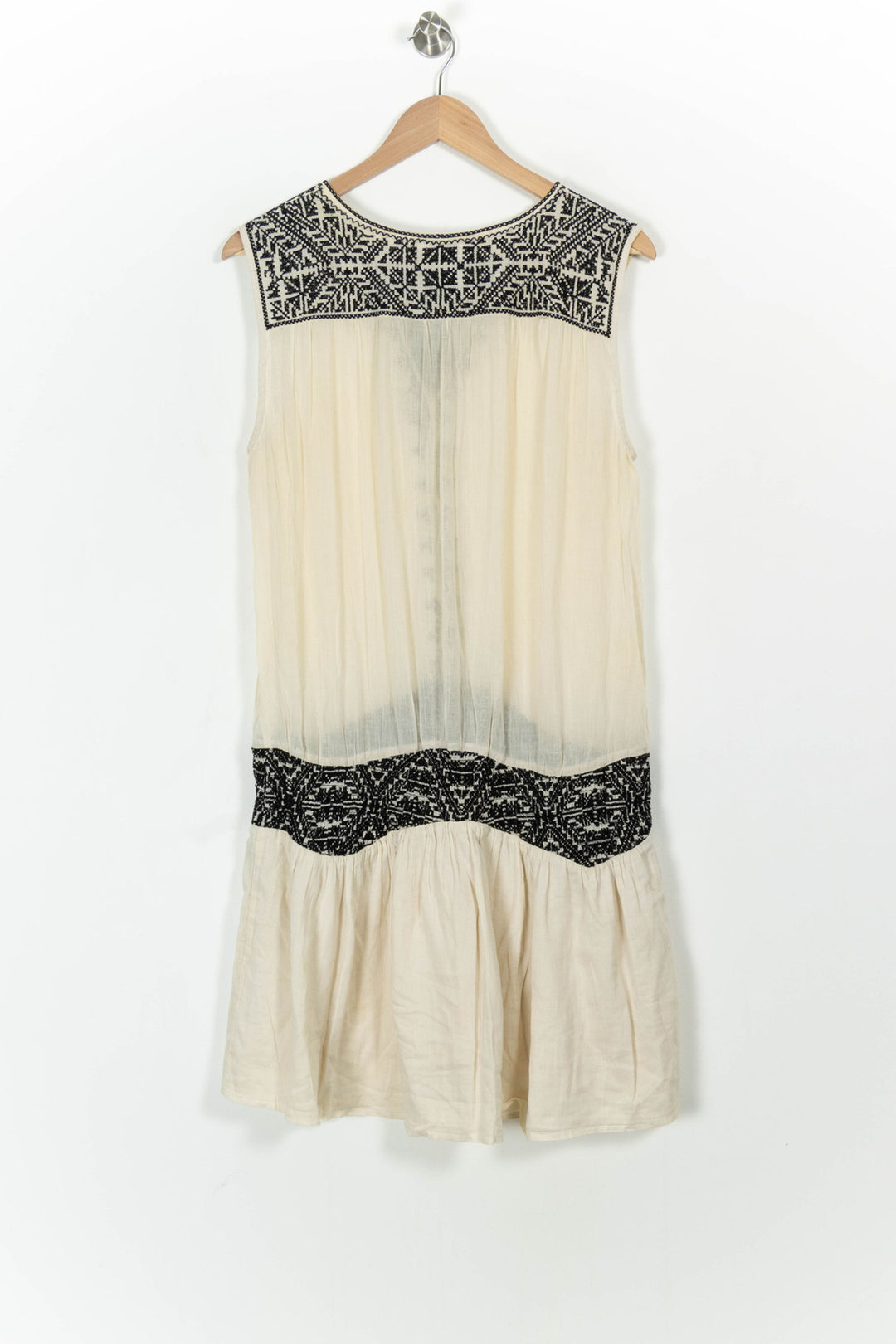 Robe Brodée Beige et Noire - Taille M/38 de la marque ba&sh | PARAD75135 - Vendu par Paradigme - Image 4