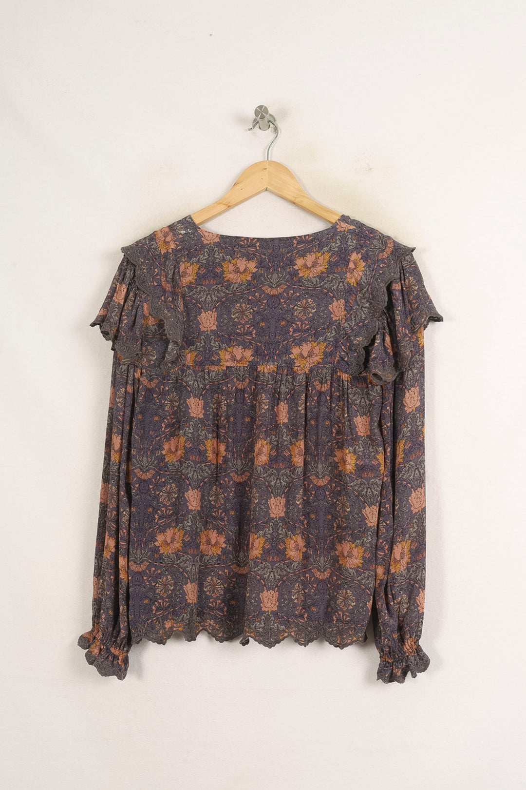 Blouse Fleurie Violette et Orange - Taille XS/34 de la marque Louise Misha | PARAD75142 - Vendu par Paradigme - Image 4
