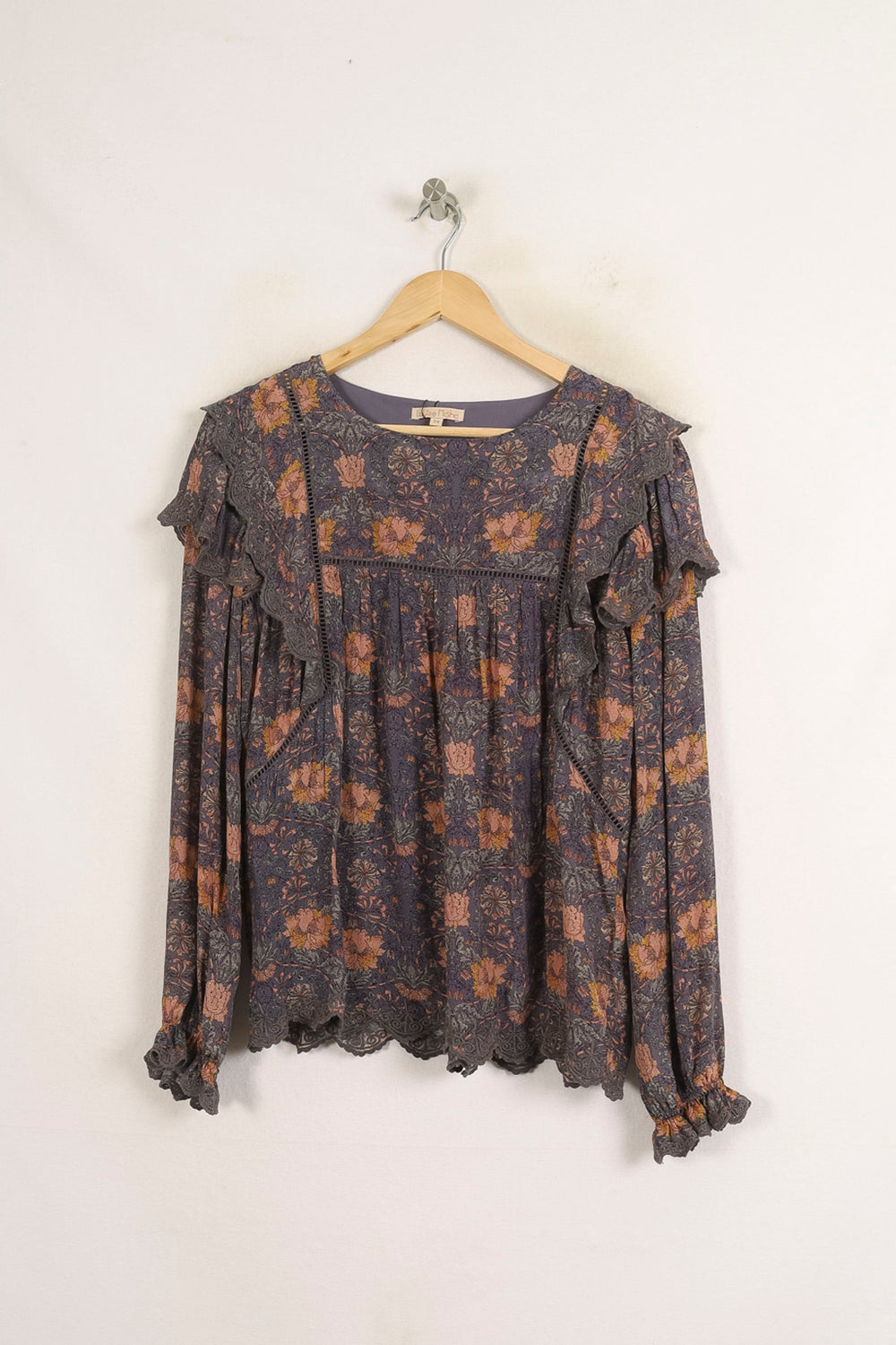Blouse Fleurie Violette et Orange - Taille XS/34 de la marque Louise Misha | PARAD75142 - Vendu par Paradigme - Image 2