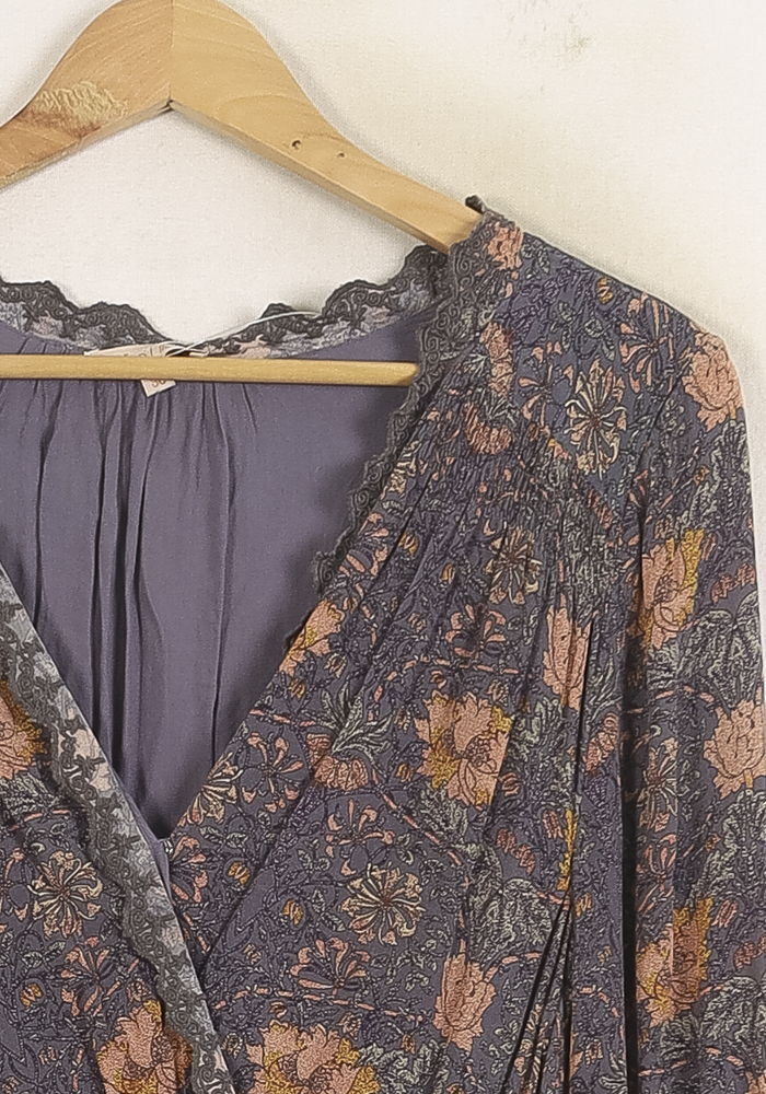 Robe Longue Violette et Jaune - Taille S/36 de la marque Louise Misha | PARAD75144 - Vendu par Paradigme - Image 3