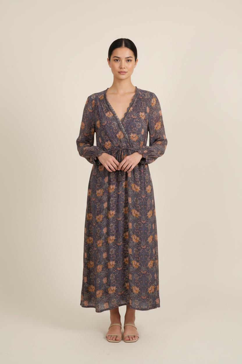 Robe Longue Violette et Jaune - Taille S/36 de la marque Louise Misha | PARAD75144 - Vendu par Paradigme - Image 1