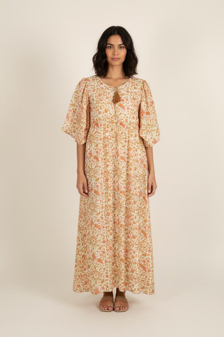 Robe Longue Beige et Orange - Taille XL/42 de la marque Louise Misha | PARAD75146 - Vendu par Paradigme - Image 1