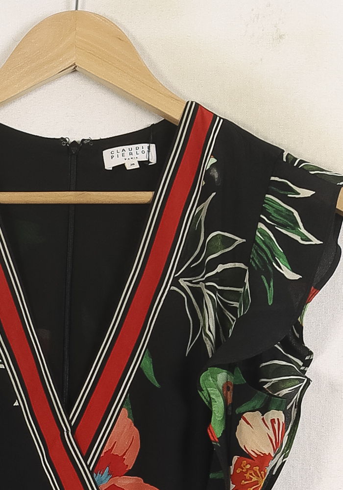 Robe Portefeuille Noire et Rouge - Taille M/38 de la marque Claudie Pierlot | PARAD75152 - Vendu par Paradigme - Image 3