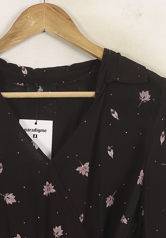 Robe Portefeuille Marron et Rose - Taille L/40 de la marque One Step | PARAD75156 - Vendu par Paradigme - Image 3