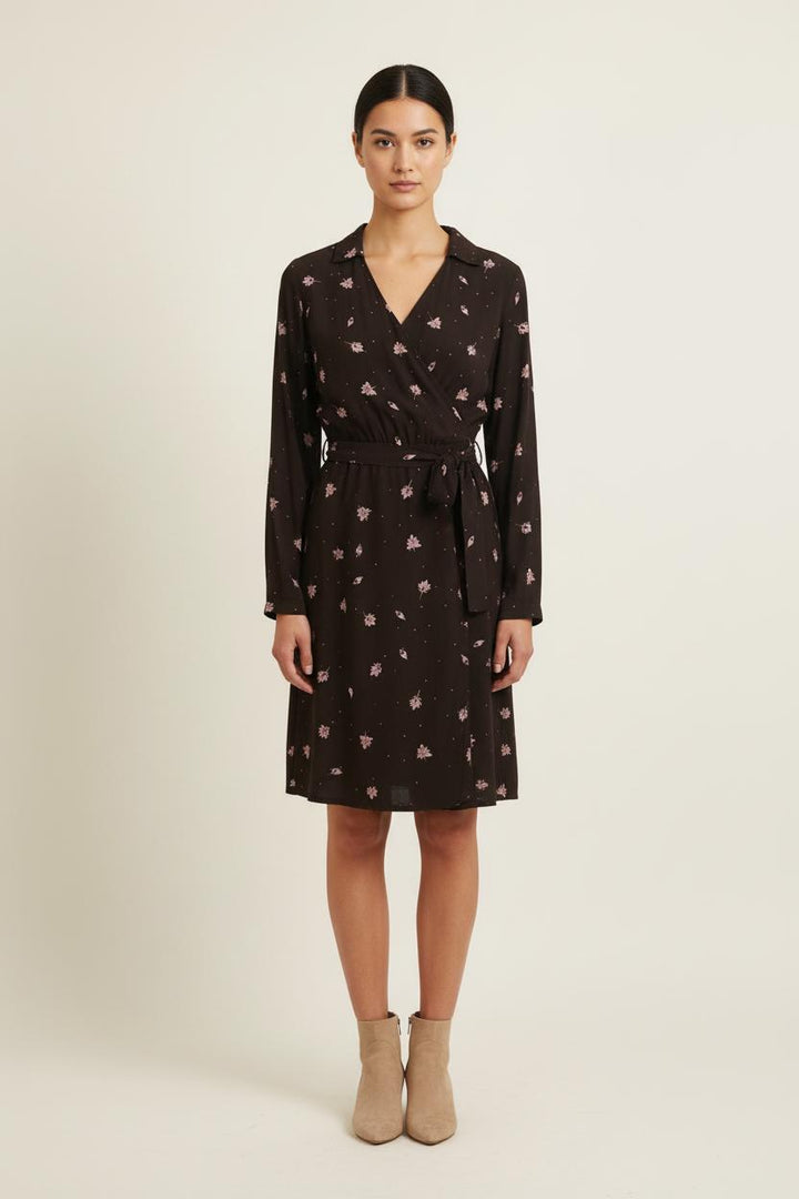 Robe Portefeuille Marron et Rose - Taille L/40 de la marque One Step | PARAD75156 - Vendu par Paradigme - Image 1