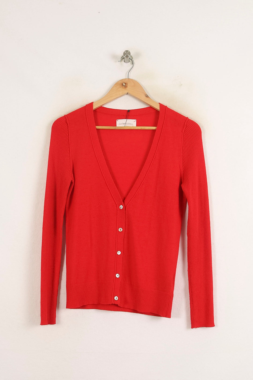 Cardigan Rouge - Taille S/36 de la marque Sud express | PARAD75160 - Vendu par Paradigme - Image 2
