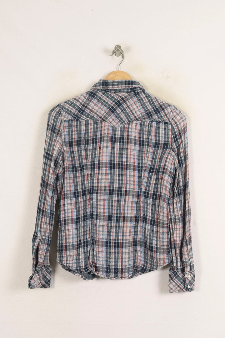 Chemise à Carreaux Bleue et Blanche - Taille M/38 de la marque Levi's | PARAD75163 - Vendu par Paradigme - Image 4